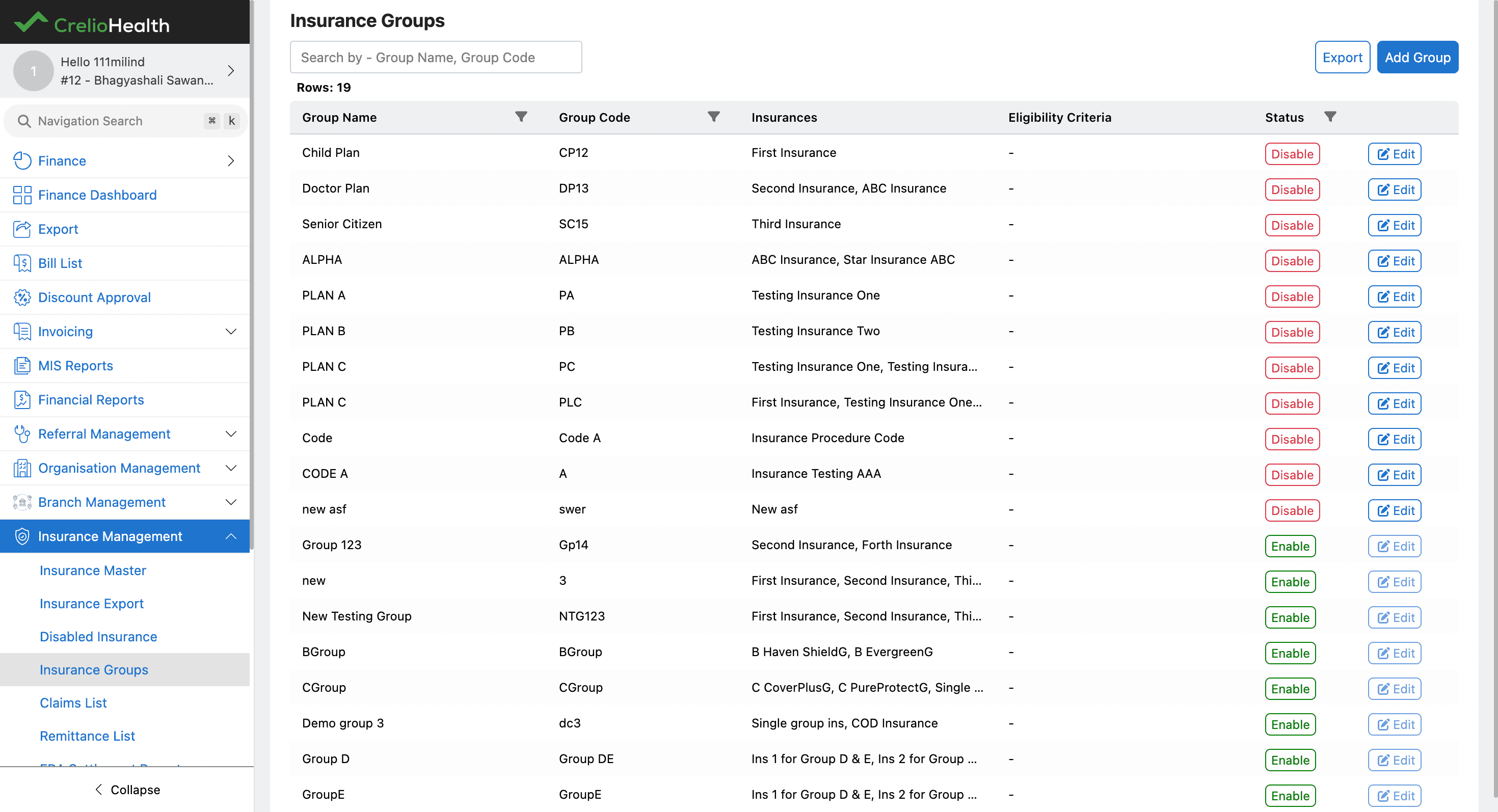 insurance groups page
