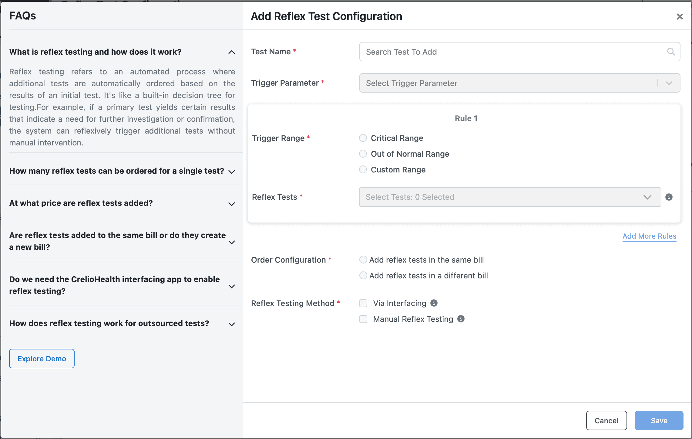 Reflex Configuration Modal