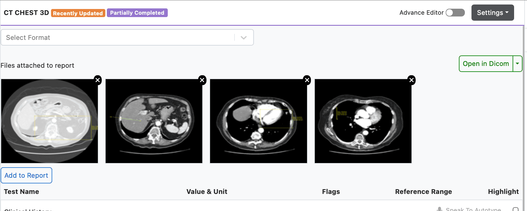 Report with Attached Screenshots